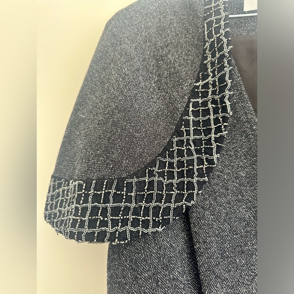 Mark + James by Badgley Mischka Cape Blazer Charcoal Gray Size Medium - Picture 7 of 9